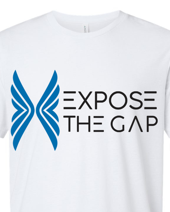 White Unisex Tee | Blue Horizontal Logo | Sustainable Everyday Apparel