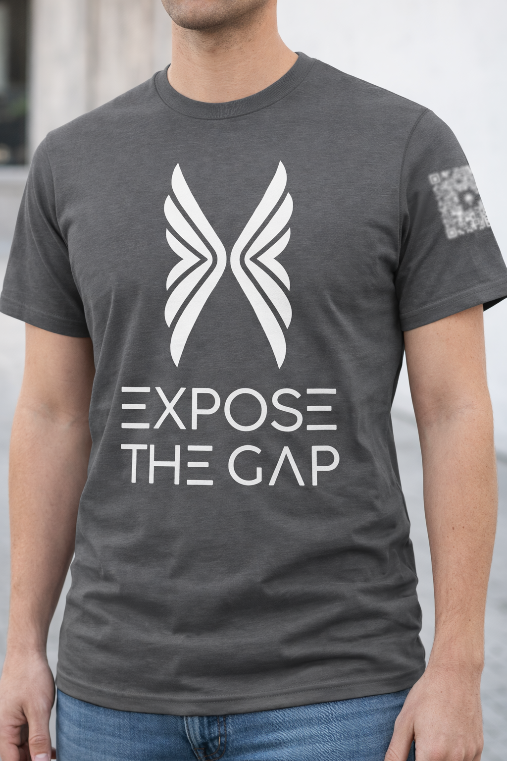 Gray Unisex Tee | White Wings | Sustainable Equity Apparel