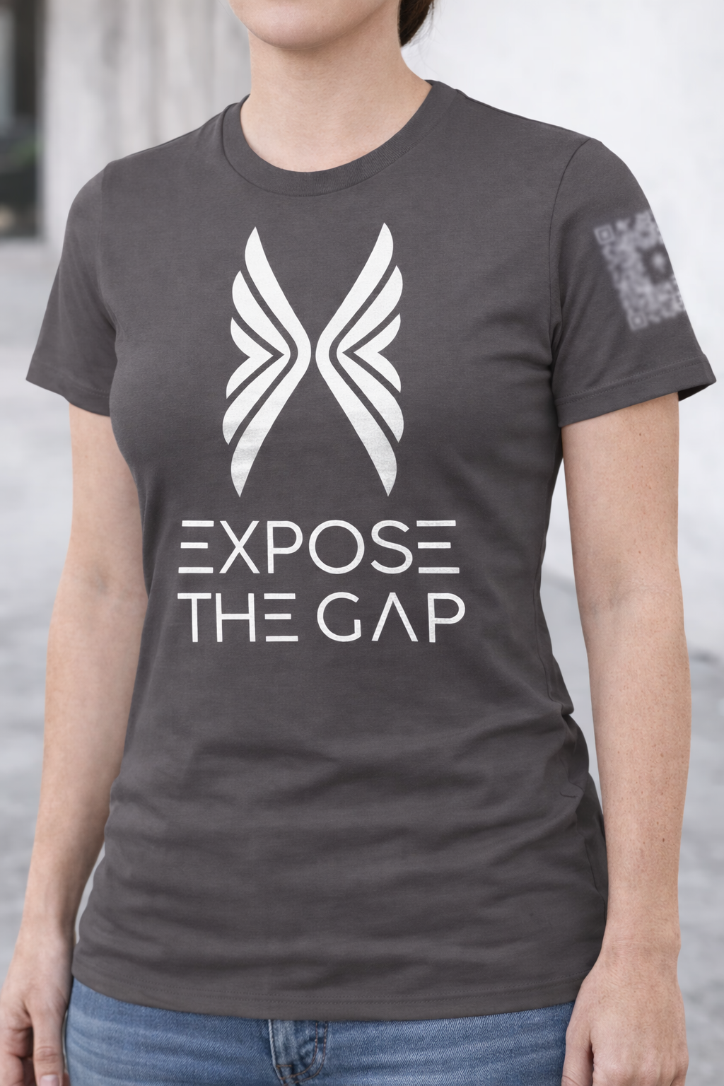 Gray Women’s Tee | White Wings | Ethical Everyday Wear